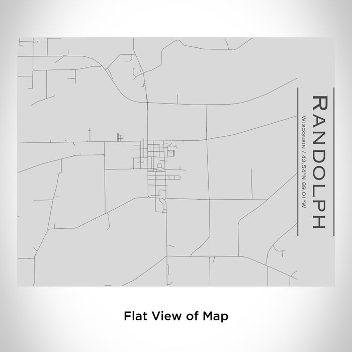 Rendered View of Randolph Wisconsin Map Engraving on 20oz Stainless Steel Insulated Bottle with Bamboo Top