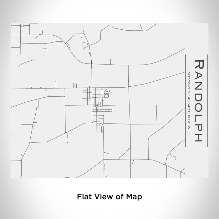 Rendered View of Randolph Wisconsin Map Engraving on 20oz Stainless Steel Insulated Bottle with Bamboo Top in White
