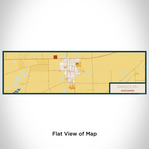 Flat View of Map Custom Randolph Wisconsin Map Enamel Mug in Woodblock