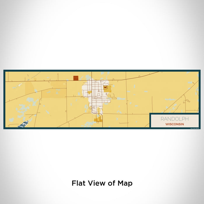 Flat View of Map Custom Randolph Wisconsin Map Enamel Mug in Woodblock