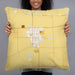 Person holding 22x22 Custom Randolph Wisconsin Map Throw Pillow in Woodblock