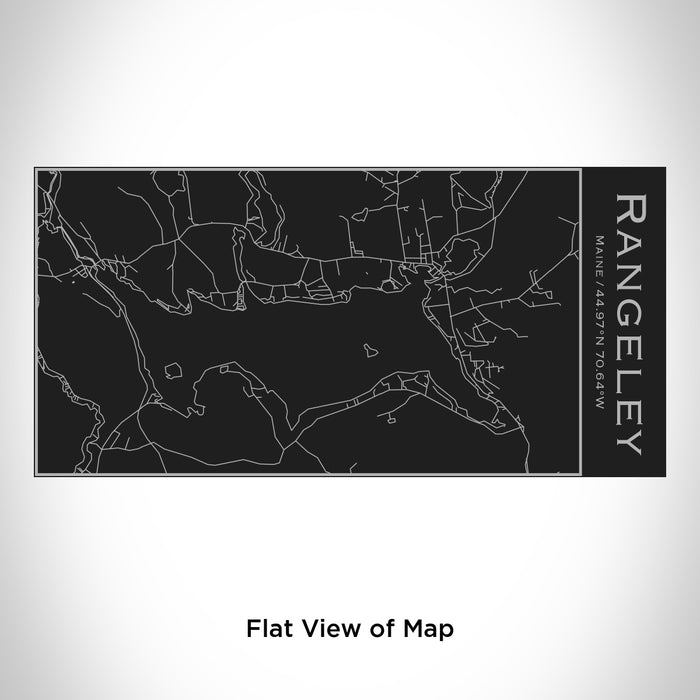 Rendered View of Rangeley Maine Map Engraving on 17oz Stainless Steel Insulated Cola Bottle in Black