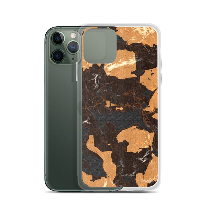 Custom Rangeley Maine Map Phone Case in Ember