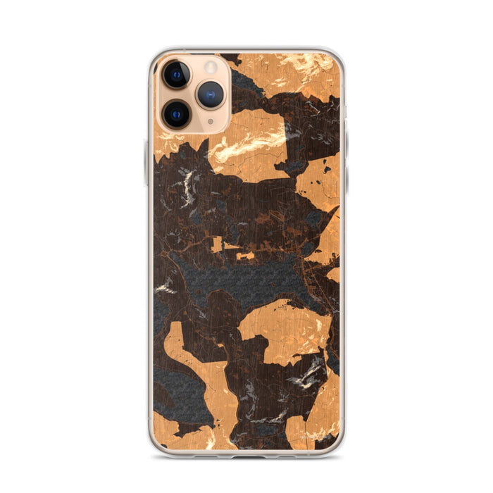 Custom iPhone 11 Pro Max Rangeley Maine Map Phone Case in Ember