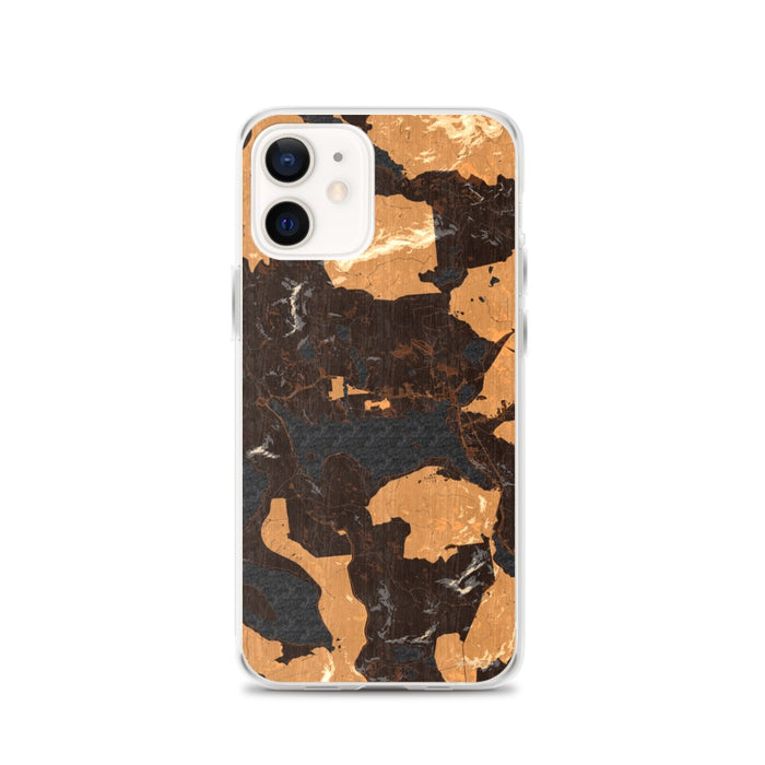Custom iPhone 12 Rangeley Maine Map Phone Case in Ember