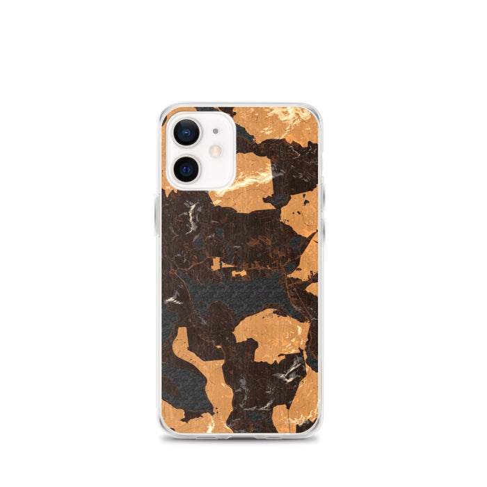 Custom iPhone 12 mini Rangeley Maine Map Phone Case in Ember
