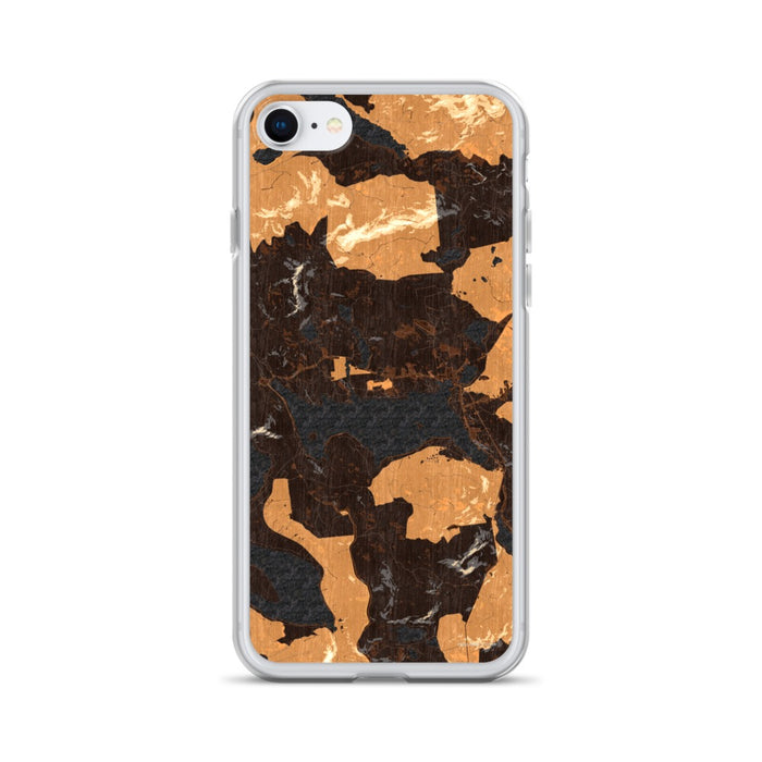 Custom iPhone SE Rangeley Maine Map Phone Case in Ember
