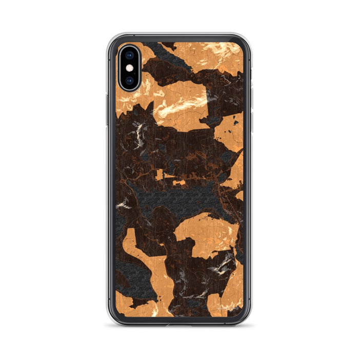 Custom iPhone XS Max Rangeley Maine Map Phone Case in Ember