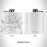 Rendered View of Rangeley Maine Map Engraving on 6oz Stainless Steel Flask in White