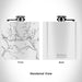 Rendered View of Rangeley Maine Map Engraving on 6oz Stainless Steel Flask in White
