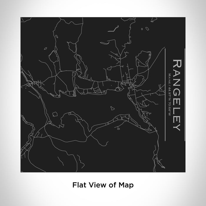 Rendered View of Rangeley Maine Map Engraving on 17oz Stainless Steel Insulated Tumbler in Black