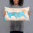 Person holding 20x12 Custom Rangeley Maine Map Throw Pillow in Watercolor