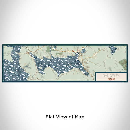 Flat View of Map Custom Rangeley Maine Map Enamel Mug in Woodblock