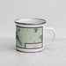 Right View Custom Rangeley Maine Map Enamel Mug in Woodblock