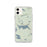 Custom iPhone 11 Rangeley Maine Map Phone Case in Woodblock
