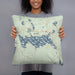 Person holding 18x18 Custom Rangeley Maine Map Throw Pillow in Woodblock