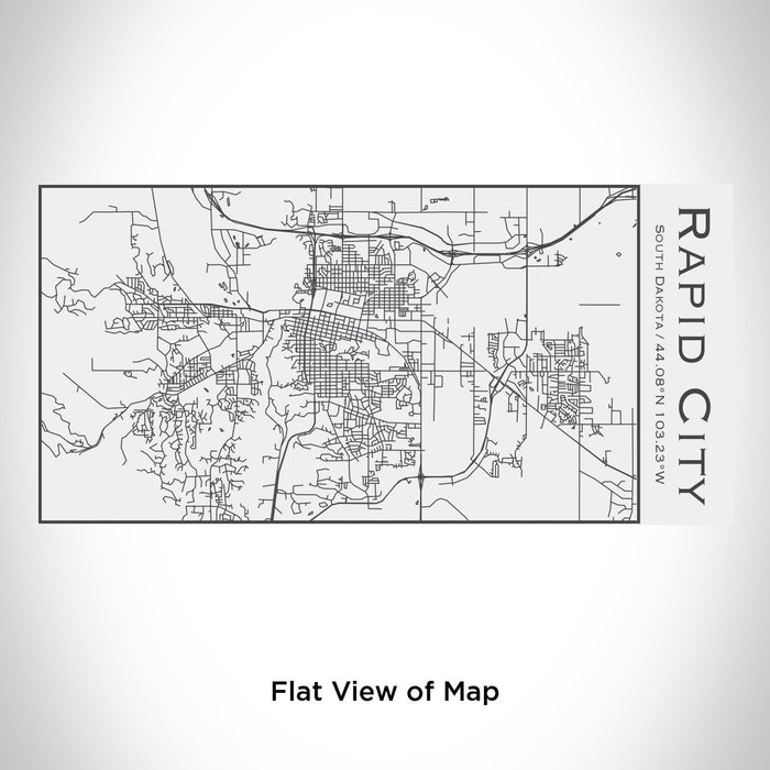Rendered View of Rapid City South Dakota Map Engraving on 17oz Stainless Steel Insulated Cola Bottle in White