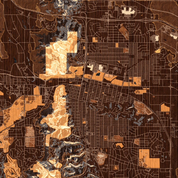 Rapid City South Dakota Map Print in Ember Style Zoomed In Close Up Showing Details