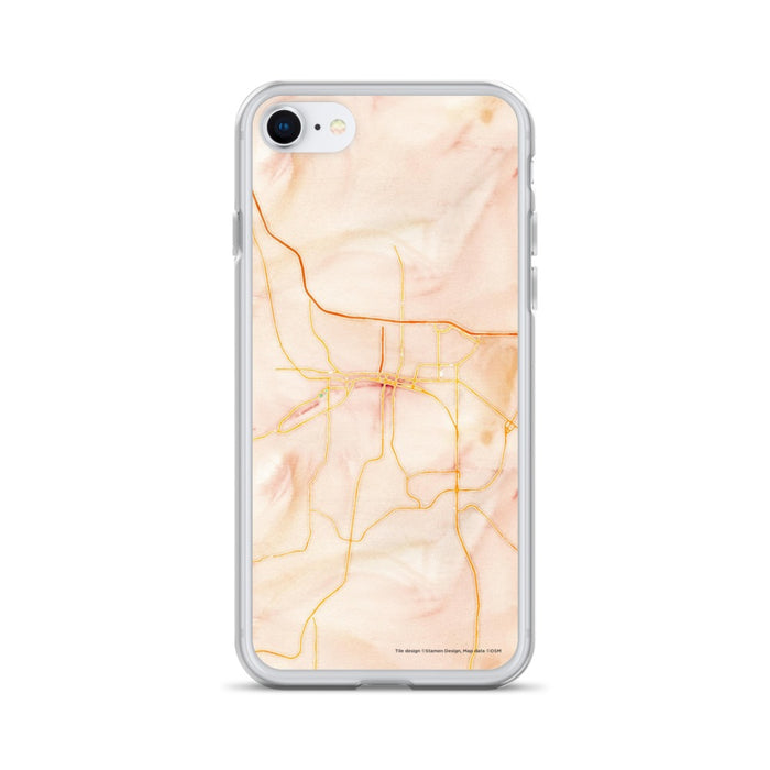 Custom Rapid City South Dakota Map iPhone SE Phone Case in Watercolor