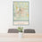 24x36 Rapid City South Dakota Map Print Portrait Orientation in Woodblock Style Behind 2 Chairs Table and Potted Plant