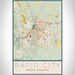 Rapid City South Dakota Map Print Portrait Orientation in Woodblock Style With Shaded Background