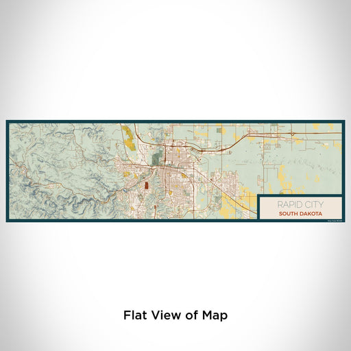 Flat View of Map Custom Rapid City South Dakota Map Enamel Mug in Woodblock
