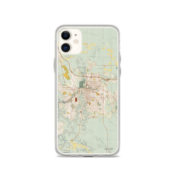 Custom Rapid City South Dakota Map Phone Case in Woodblock