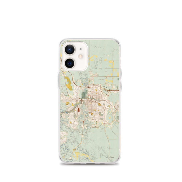 Custom Rapid City South Dakota Map iPhone 12 mini Phone Case in Woodblock