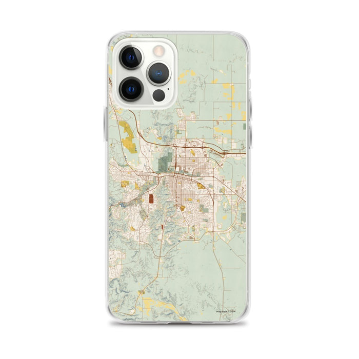 Custom Rapid City South Dakota Map iPhone 12 Pro Max Phone Case in Woodblock