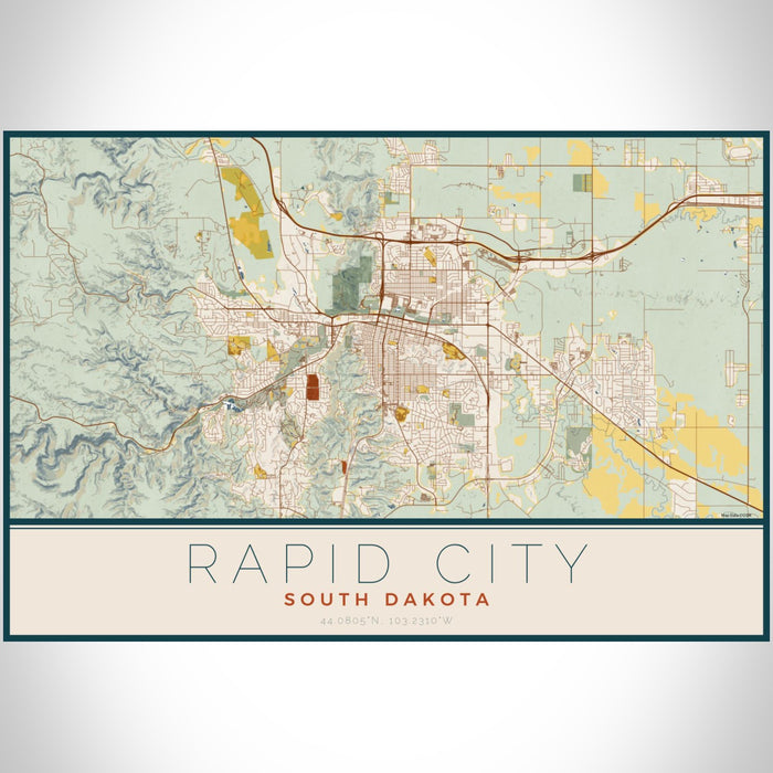 Rapid City - South Dakota Map Print in Woodblock — JACE Maps rapid-city-south-dakota-map-print-in-woodblock-jace-maps