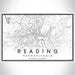 Reading Pennsylvania Map Print Landscape Orientation in Classic Style With Shaded Background