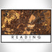 Reading Pennsylvania Map Print Landscape Orientation in Ember Style With Shaded Background