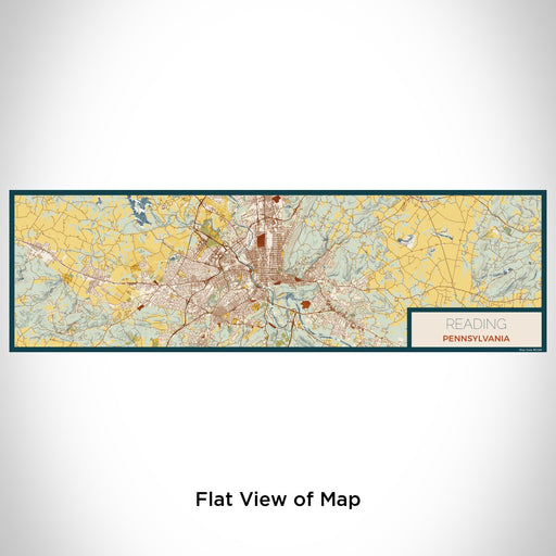 Flat View of Map Custom Reading Pennsylvania Map Enamel Mug in Woodblock