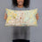 Person holding 20x12 Custom Reading Pennsylvania Map Throw Pillow in Woodblock