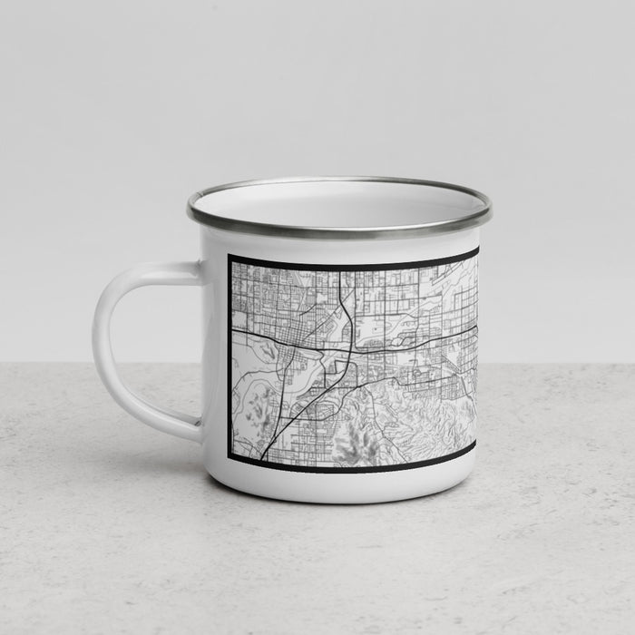 Left View Custom Redlands California Map Enamel Mug in Classic