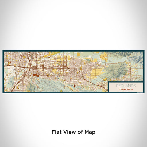 Flat View of Map Custom Redlands California Map Enamel Mug in Woodblock