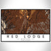 Red Lodge Montana Map Print Landscape Orientation in Ember Style With Shaded Background