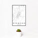 12x18 Redmond Oregon Map Print Portrait Orientation in Classic Style With Small Cactus Plant in White Planter