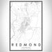 Redmond Oregon Map Print Portrait Orientation in Classic Style With Shaded Background