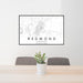 24x36 Redmond Oregon Map Print Landscape Orientation in Classic Style Behind 2 Chairs Table and Potted Plant