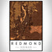 Redmond Oregon Map Print Portrait Orientation in Ember Style With Shaded Background