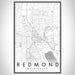 Redmond Washington Map Print Portrait Orientation in Classic Style With Shaded Background