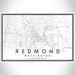 Redmond Washington Map Print Landscape Orientation in Classic Style With Shaded Background