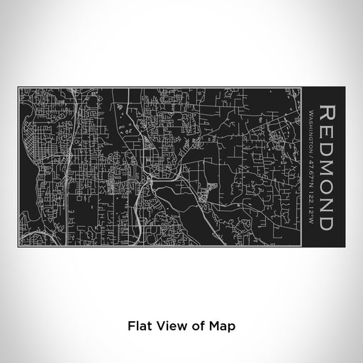 Rendered View of Redmond Washington Map Engraving on 17oz Stainless Steel Insulated Cola Bottle in Black