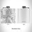 Rendered View of Redmond Washington Map Engraving on 6oz Stainless Steel Flask in White