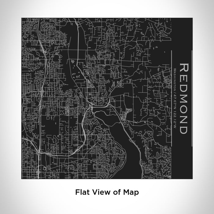 Rendered View of Redmond Washington Map Engraving on 17oz Stainless Steel Insulated Tumbler in Black