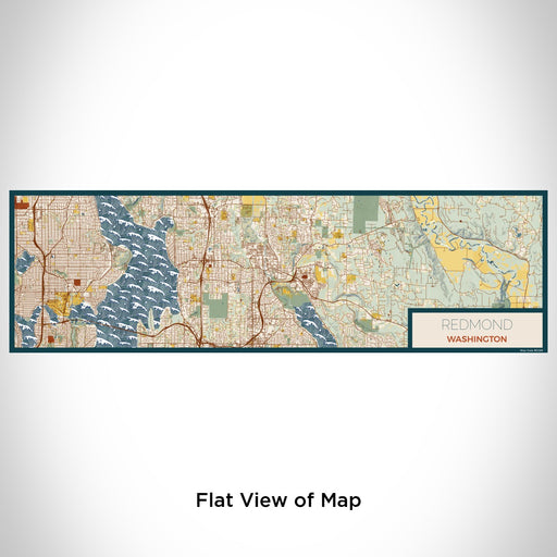Flat View of Map Custom Redmond Washington Map Enamel Mug in Woodblock