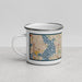 Left View Custom Redmond Washington Map Enamel Mug in Woodblock