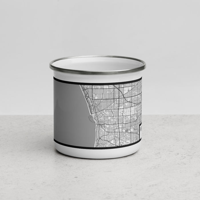 Front View Custom Redondo Beach California Map Enamel Mug in Classic