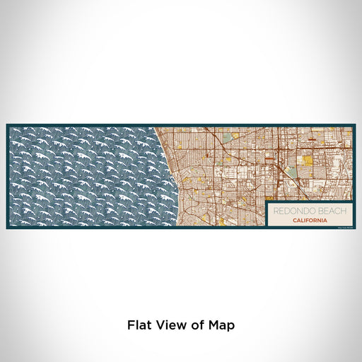 Flat View of Map Custom Redondo Beach California Map Enamel Mug in Woodblock